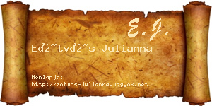 Eötvös Julianna névjegykártya